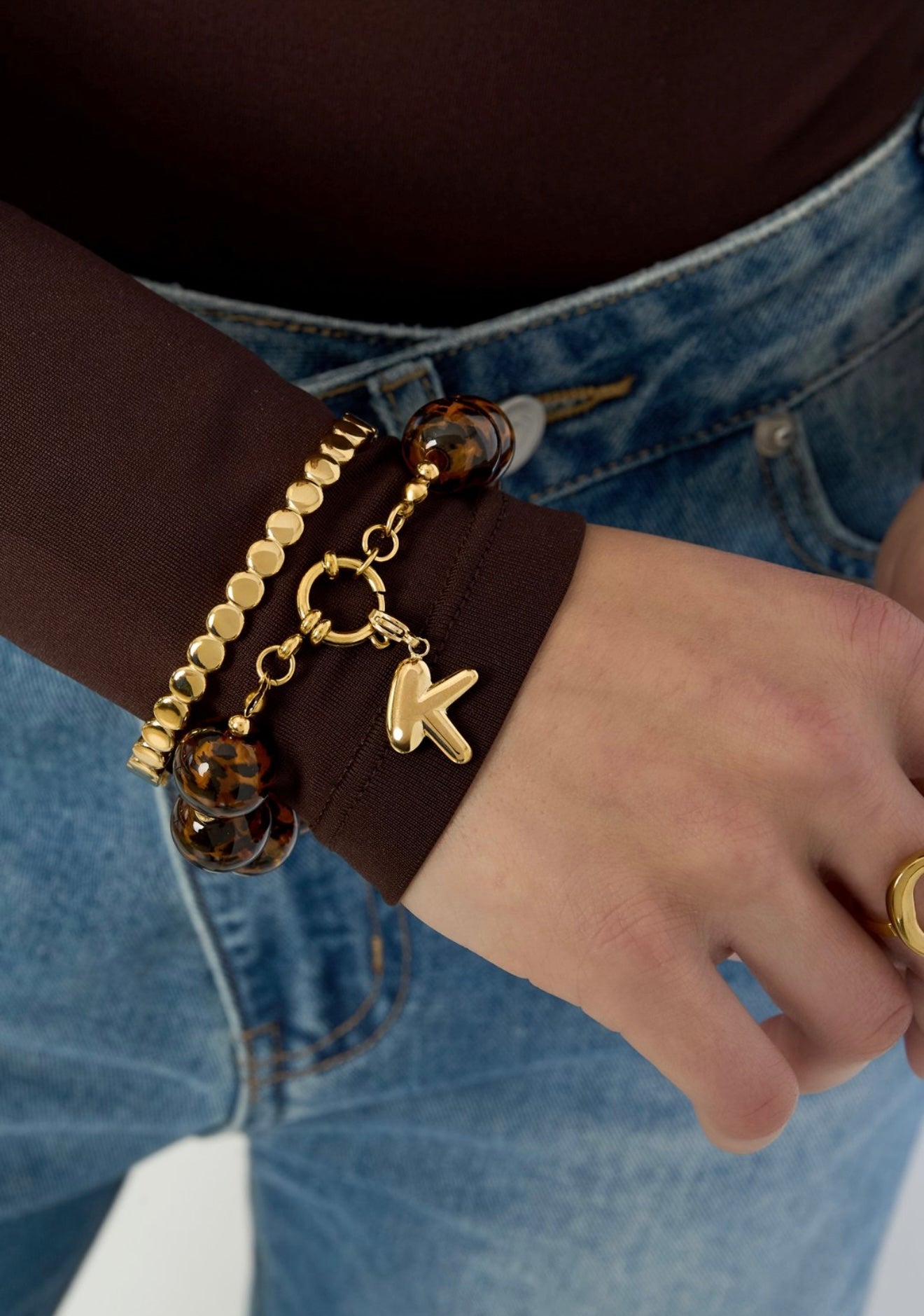 Acrylperlen Armband - Leopardenmuster