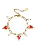 Gliederarmband mit Herzen