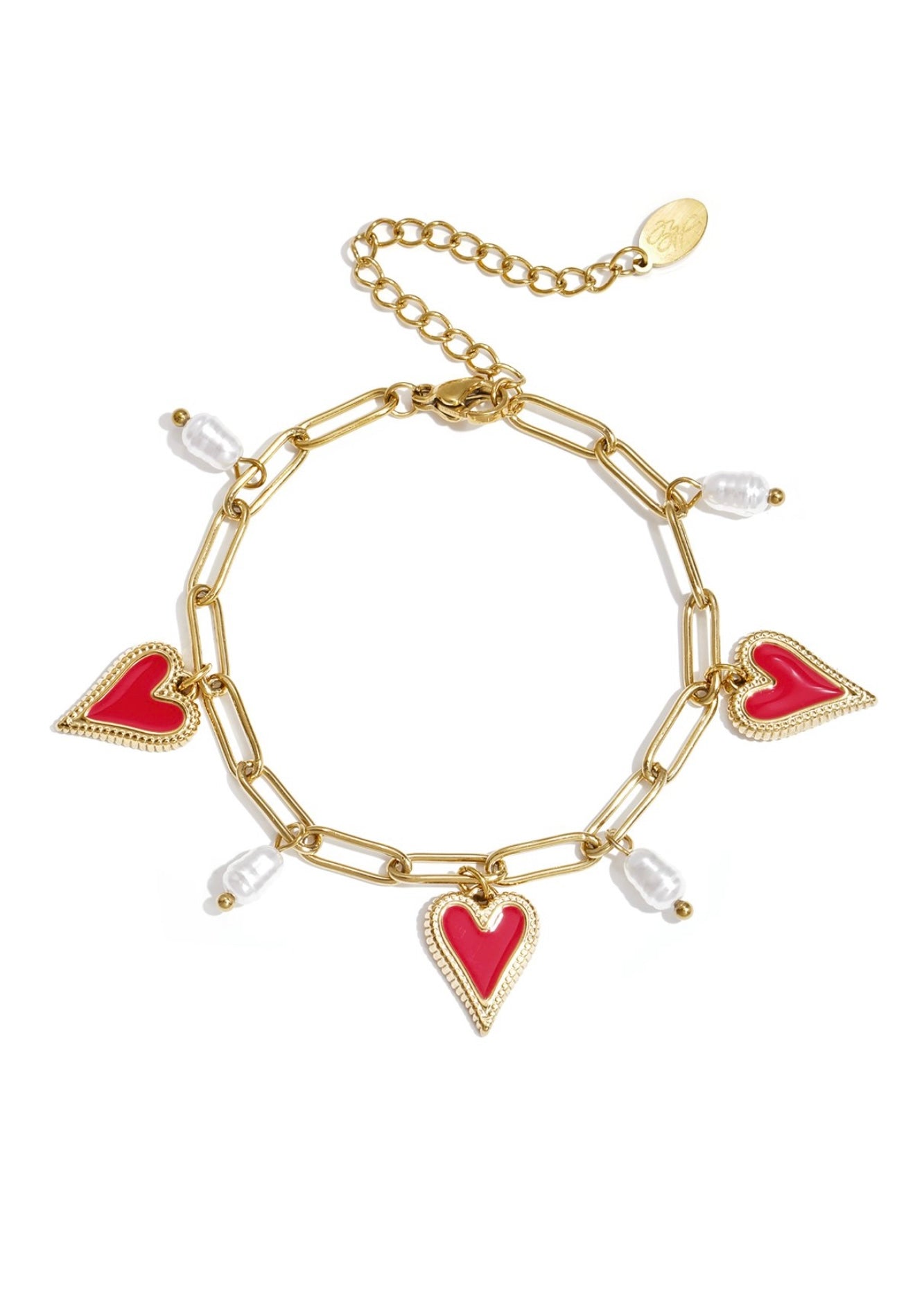 Gliederarmband mit Herzen