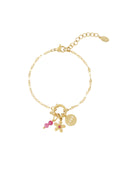 Gliederarmband mit Charms pink