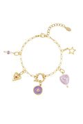 Gliederarmband mit Charms lila